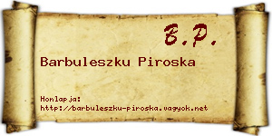 Barbuleszku Piroska névjegykártya