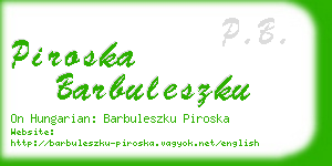 piroska barbuleszku business card